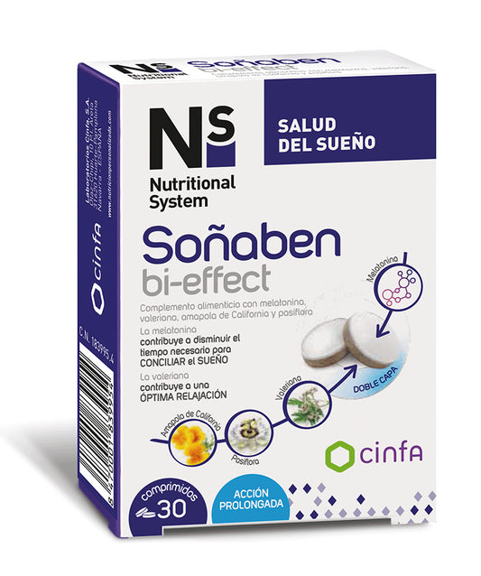 NS SOÑABEN BI-EFFECT 1,85 MG MELATONINA 30 COMP